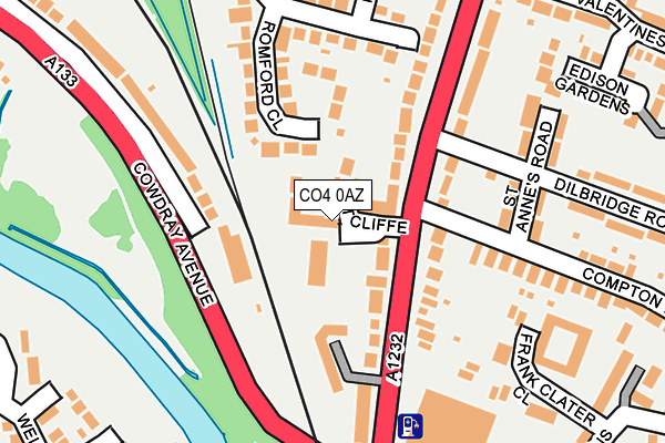 CO4 0AZ map - OS OpenMap – Local (Ordnance Survey)