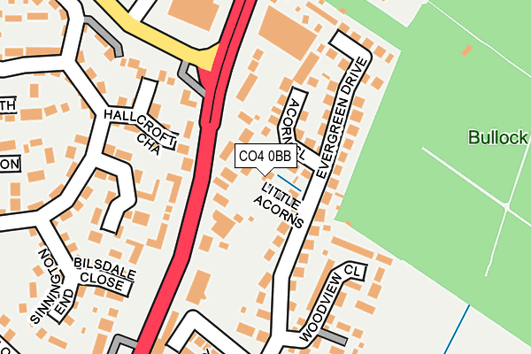 CO4 0BB map - OS OpenMap – Local (Ordnance Survey)