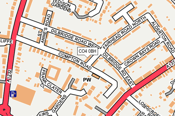 CO4 0BH map - OS OpenMap – Local (Ordnance Survey)