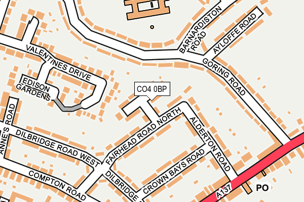 CO4 0BP map - OS OpenMap – Local (Ordnance Survey)