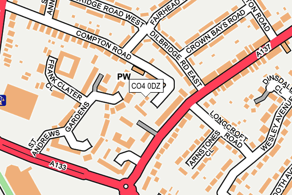 CO4 0DZ map - OS OpenMap – Local (Ordnance Survey)