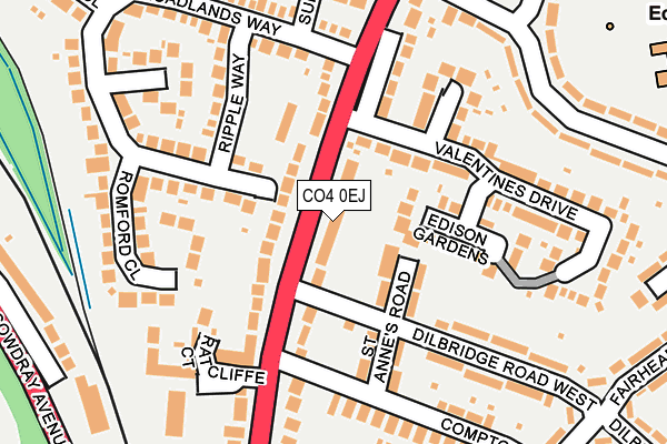 CO4 0EJ map - OS OpenMap – Local (Ordnance Survey)