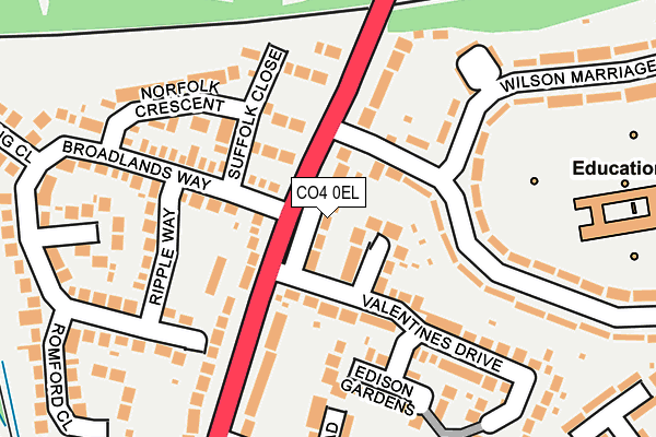 CO4 0EL map - OS OpenMap – Local (Ordnance Survey)