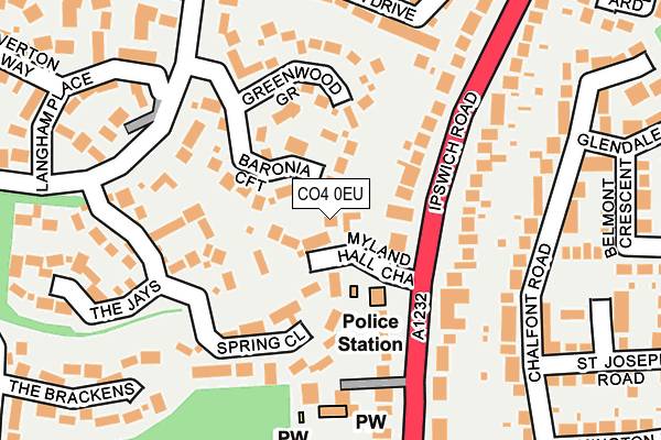 CO4 0EU map - OS OpenMap – Local (Ordnance Survey)