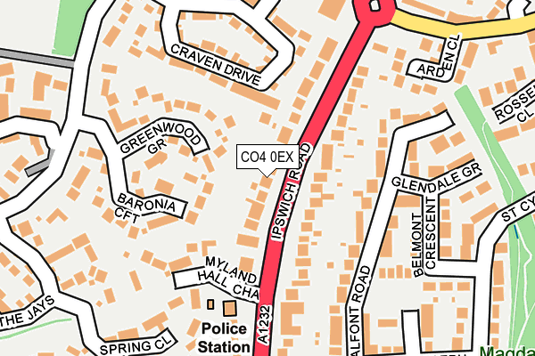 CO4 0EX map - OS OpenMap – Local (Ordnance Survey)