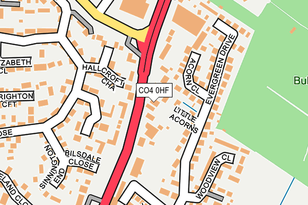 CO4 0HF map - OS OpenMap – Local (Ordnance Survey)