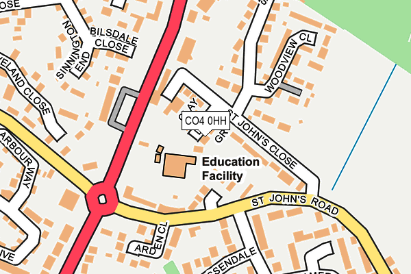 CO4 0HH map - OS OpenMap – Local (Ordnance Survey)
