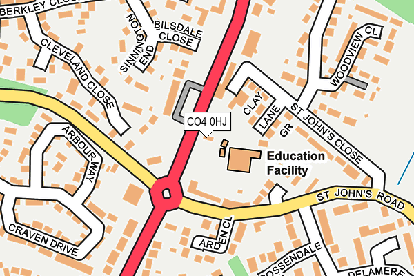 CO4 0HJ map - OS OpenMap – Local (Ordnance Survey)