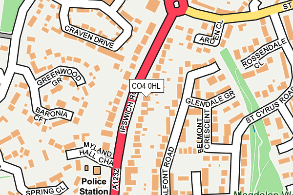 CO4 0HL map - OS OpenMap – Local (Ordnance Survey)