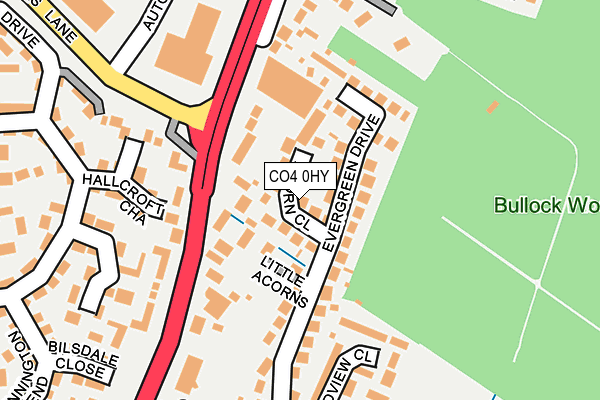 CO4 0HY map - OS OpenMap – Local (Ordnance Survey)