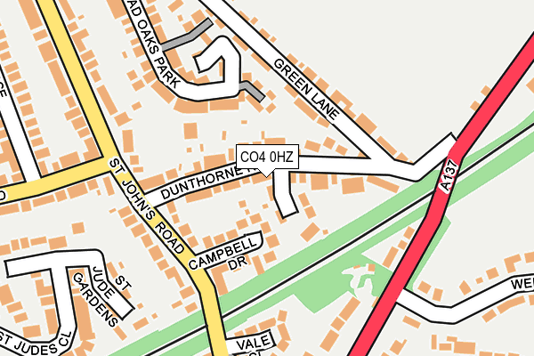 CO4 0HZ map - OS OpenMap – Local (Ordnance Survey)