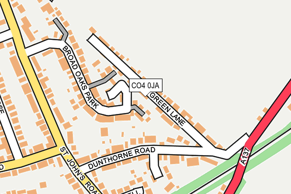 CO4 0JA map - OS OpenMap – Local (Ordnance Survey)