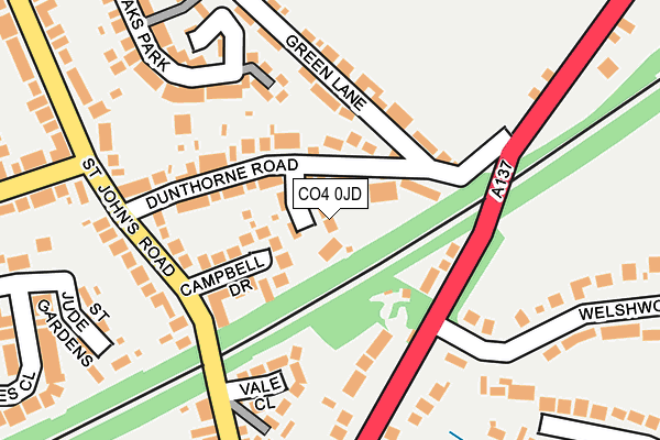 CO4 0JD map - OS OpenMap – Local (Ordnance Survey)