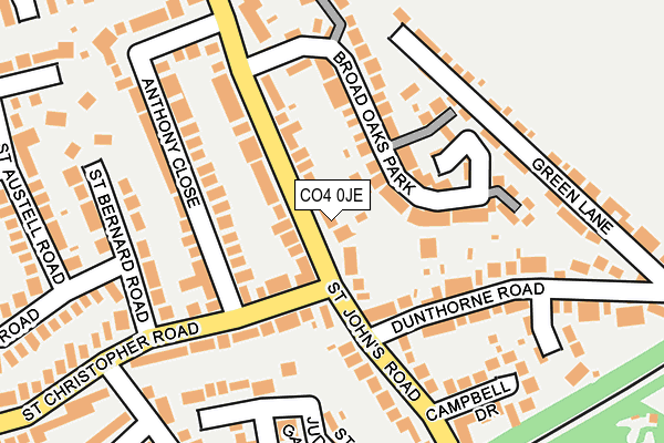 CO4 0JE map - OS OpenMap – Local (Ordnance Survey)