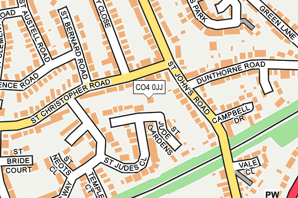 CO4 0JJ map - OS OpenMap – Local (Ordnance Survey)