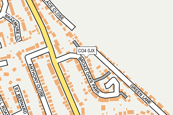 CO4 0JX map - OS OpenMap – Local (Ordnance Survey)