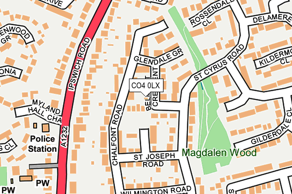 CO4 0LX map - OS OpenMap – Local (Ordnance Survey)
