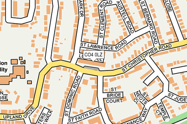 CO4 0LZ map - OS OpenMap – Local (Ordnance Survey)