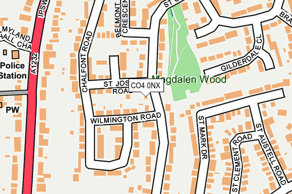 CO4 0NX map - OS OpenMap – Local (Ordnance Survey)