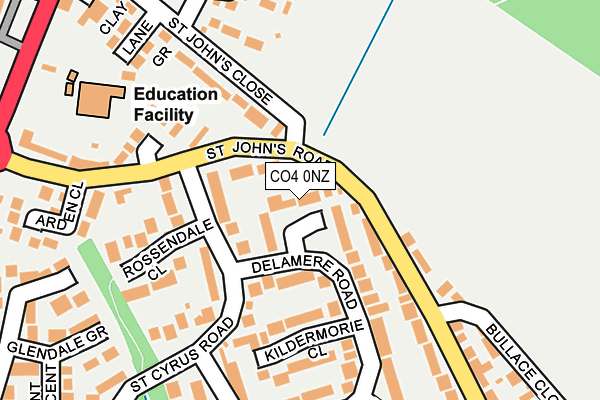 CO4 0NZ map - OS OpenMap – Local (Ordnance Survey)