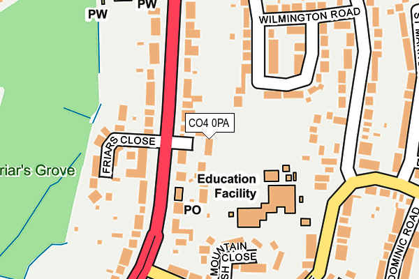 CO4 0PA map - OS OpenMap – Local (Ordnance Survey)