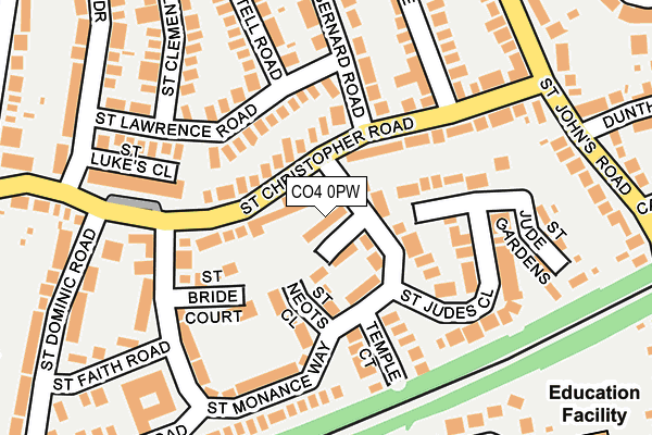 CO4 0PW map - OS OpenMap – Local (Ordnance Survey)