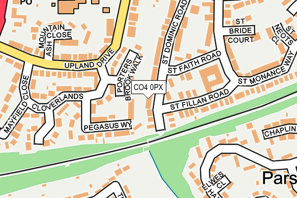 CO4 0PX map - OS OpenMap – Local (Ordnance Survey)