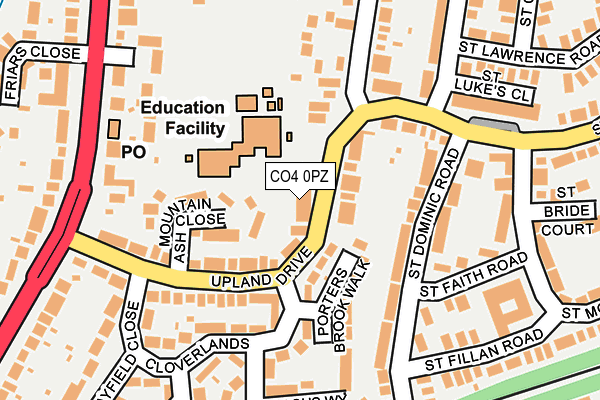 CO4 0PZ map - OS OpenMap – Local (Ordnance Survey)