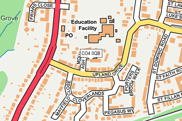 CO4 0QB map - OS OpenMap – Local (Ordnance Survey)