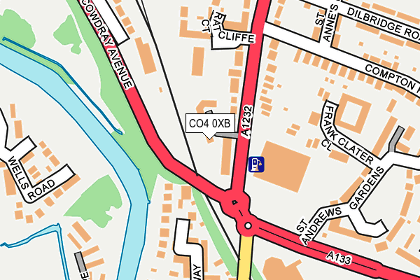 CO4 0XB map - OS OpenMap – Local (Ordnance Survey)