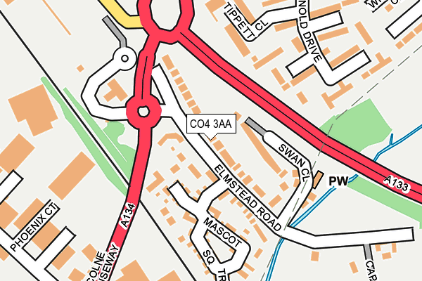 CO4 3AA map - OS OpenMap – Local (Ordnance Survey)