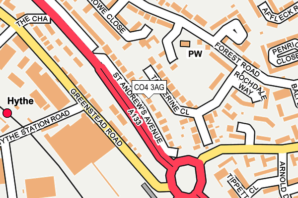 CO4 3AG map - OS OpenMap – Local (Ordnance Survey)