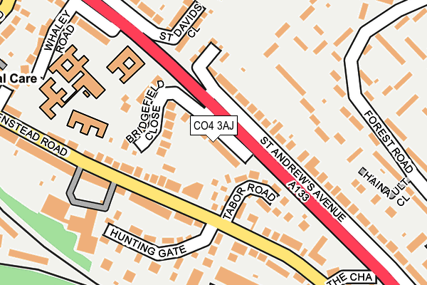 CO4 3AJ map - OS OpenMap – Local (Ordnance Survey)