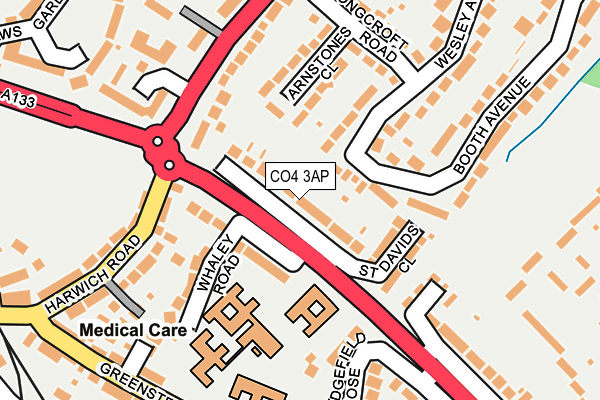 CO4 3AP map - OS OpenMap – Local (Ordnance Survey)