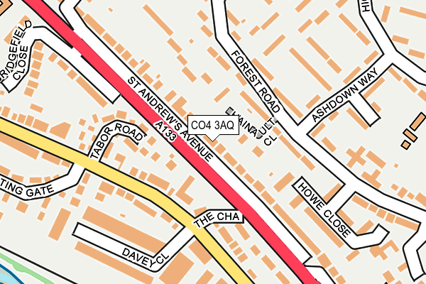 CO4 3AQ map - OS OpenMap – Local (Ordnance Survey)