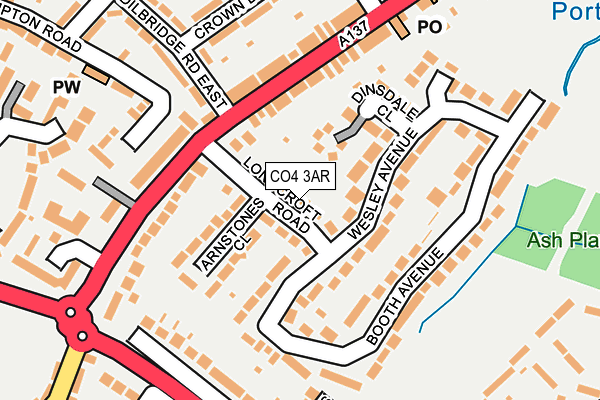 CO4 3AR map - OS OpenMap – Local (Ordnance Survey)