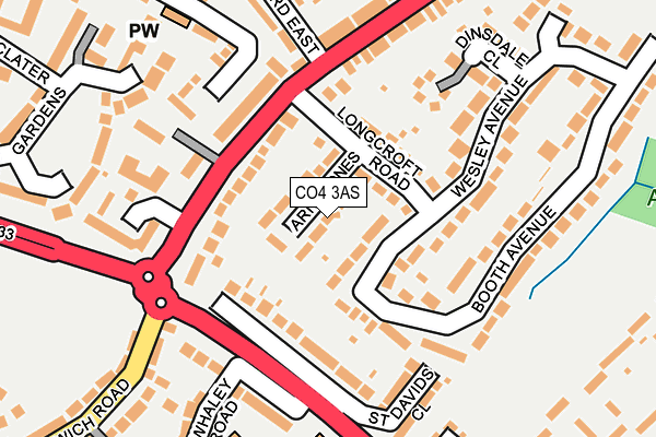 CO4 3AS map - OS OpenMap – Local (Ordnance Survey)