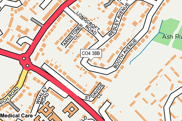 CO4 3BB map - OS OpenMap – Local (Ordnance Survey)