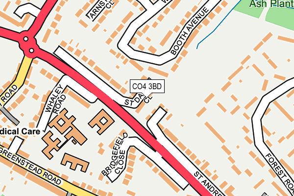 CO4 3BD map - OS OpenMap – Local (Ordnance Survey)
