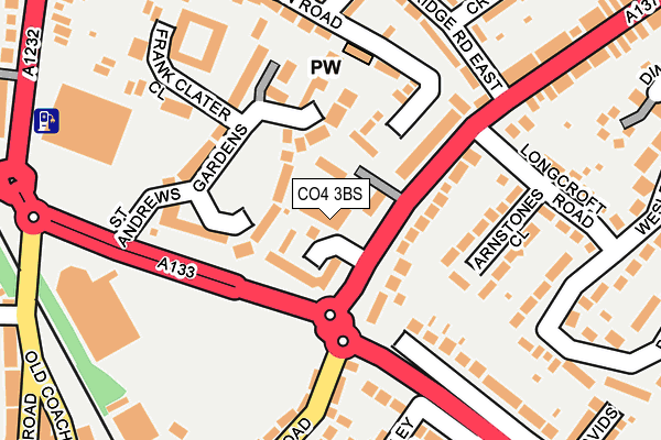 CO4 3BS map - OS OpenMap – Local (Ordnance Survey)