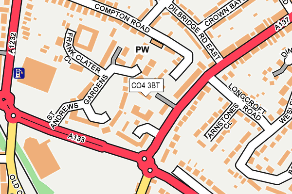 CO4 3BT map - OS OpenMap – Local (Ordnance Survey)