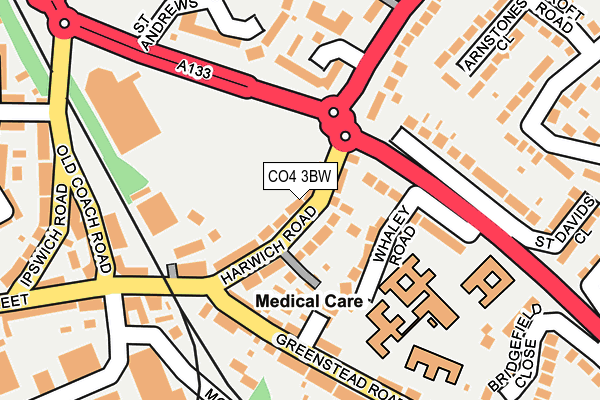 CO4 3BW map - OS OpenMap – Local (Ordnance Survey)