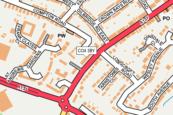 CO4 3BY map - OS OpenMap – Local (Ordnance Survey)