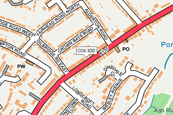 CO4 3DD map - OS OpenMap – Local (Ordnance Survey)