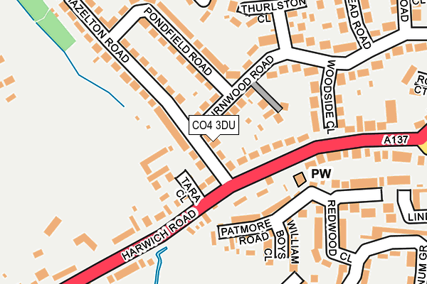 CO4 3DU map - OS OpenMap – Local (Ordnance Survey)
