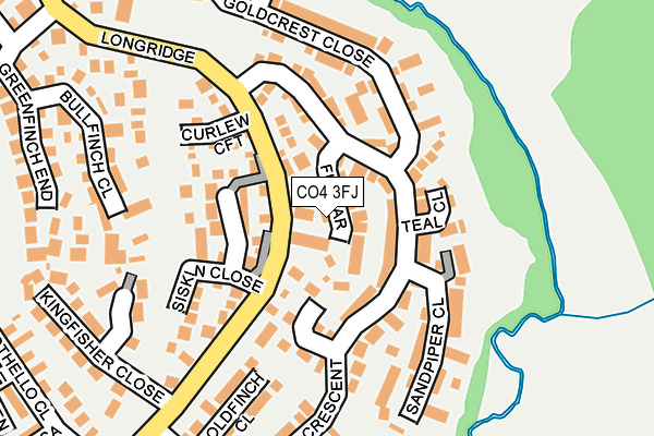 CO4 3FJ map - OS OpenMap – Local (Ordnance Survey)