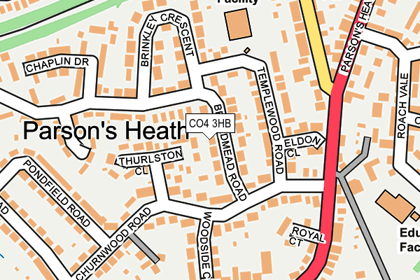 CO4 3HB map - OS OpenMap – Local (Ordnance Survey)