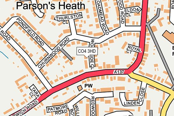 CO4 3HD map - OS OpenMap – Local (Ordnance Survey)