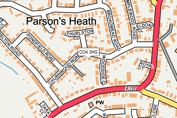 CO4 3HG map - OS OpenMap – Local (Ordnance Survey)