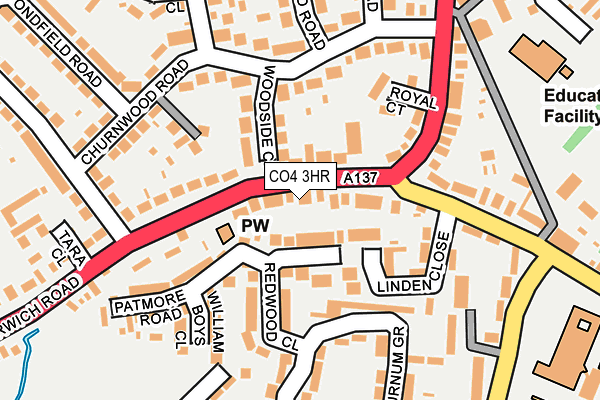 CO4 3HR map - OS OpenMap – Local (Ordnance Survey)